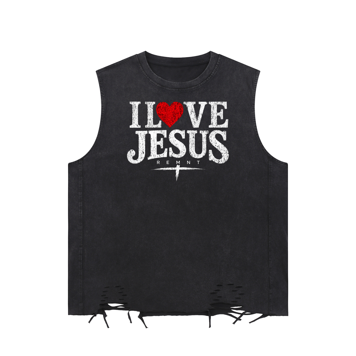 Snow Washed Raw-Hem Tank Top