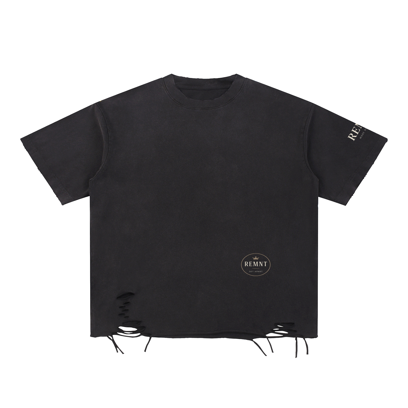 Snow Washed Raw-Hem T-Shirt